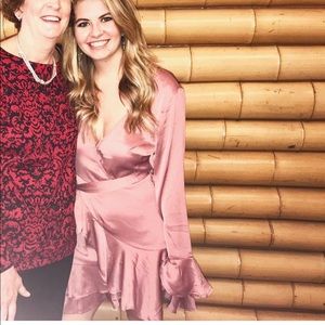 White fox Boutique satiny wrap dress